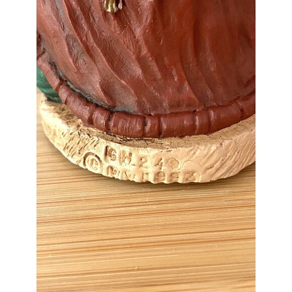 Santa Figurine Turkey 1993 Wood World Handcrafted Bag Of Toys Red Cape - Picture 7 of 8